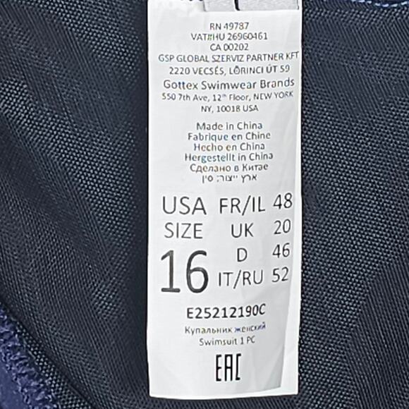 Profile by Gottex Splendor Ombre Swimsuit V-Neck Soft Cups Tummy Control Size 16 - Picture 11 of 11